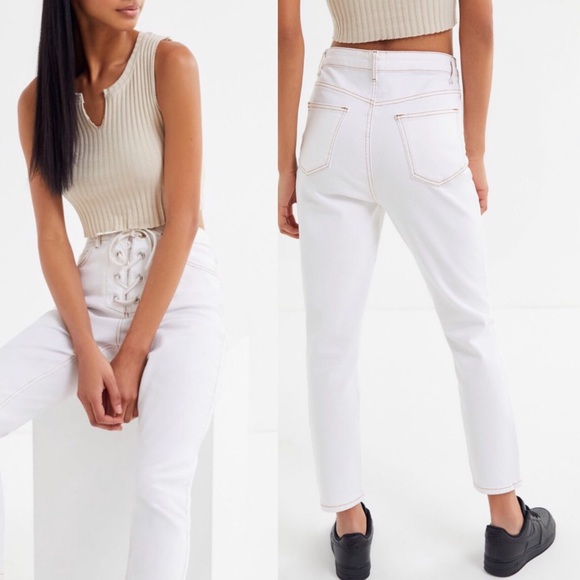 New!Urban outfitters high rise lace up jeans NWT - Picture 2 of 5